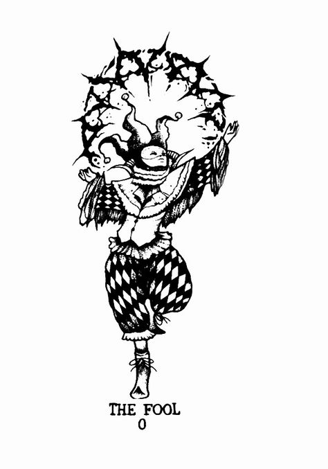 Trickster Tattoo Design, Gothic Knight Tattoo, The Fool Tattoo Design, Jester Tattoo Jokers, Court Jester Tattoo, Jester Tattoo Design, The Fool Tattoo, The Fool Tarot Tattoo, Fool Tattoo