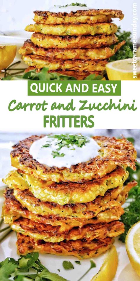 Zucchini Carrot Fritters, Carrot Fritters, Zucchini Breakfast, Courgette Fritter, Alpha Gal, Easy Zucchini Recipes, Kids Lunch Boxes, Snack Lunch, Easy Zucchini