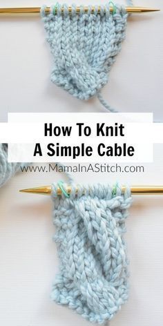 A picture tutorial showing how to make an easy knit cable. A free pattern and picture tutorial from Mama In A Stitch. #pattern #knitting Mama In A Stitch, Knitting Help, Picture Tutorial, Crochet Sweaters, Easy Knit, Cable Knitting, Vogue Knitting, Knitting Instructions, Crochet Decoration