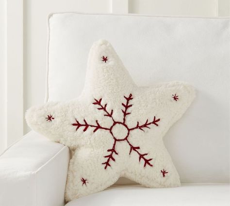 Pottery Barn Christmas Decor, Pottery Barn Christmas, Snowflake Shape, Shaped Pillow, Cozy Pillow, Christmas Pillows, Holiday Pillows, Throw Pillows Christmas, Christmas 2022