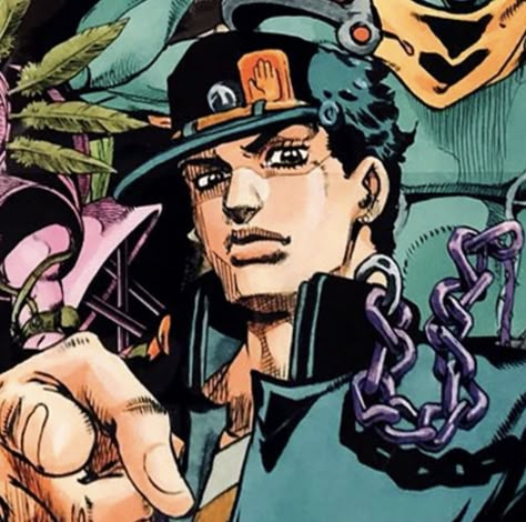 Jotaro Kujo Araki Art, Jotaro Art Araki, Jotaro Araki Art, Jotaro Pfp Manga, Jotaro Kujo Manga Icon, Jotaro Part 6 Icon, Part 3 Jojo, Part 3 Jotaro, Jotaro Kujo Art