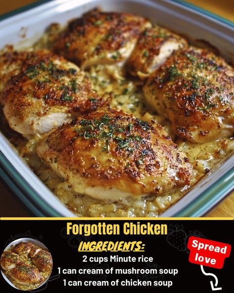 Forgotten Chicken Forgotten Chicken, Baked Meatloaf, Flavorful Rice, Week Recipes, Mexican Casserole Recipe, Creamy Soups, Rice And Chicken, Chicken Parmesan Pasta, Chicken Pasta Bake