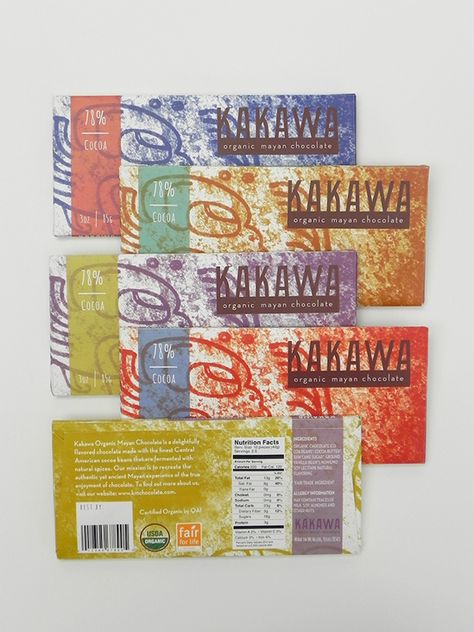 Kakawa Organic Mayan Chocolate by Angimero LeBron, via Behance Mayan Chocolate, Organic Packaging, Mayan Symbols, Chocolate Making, Illustration Typography, Chocolate Packaging, Identity Branding, Branding Marketing, How To Make Chocolate