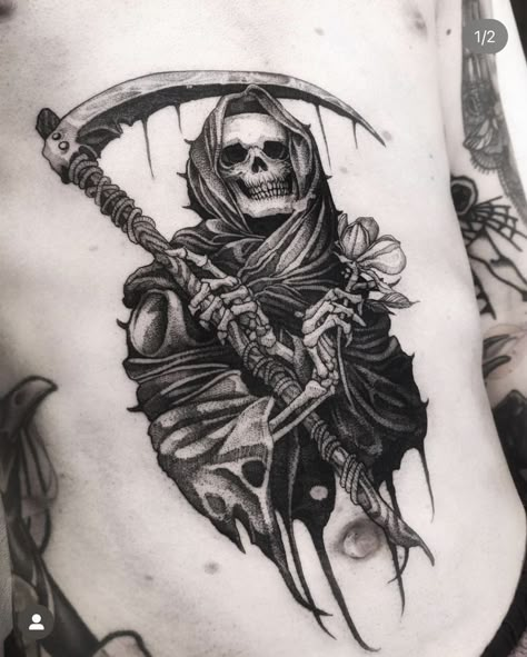 Grim Reaper Tattoo Ideas, Reaper Tattoo Ideas, Satanic Tattoos, Crow Tattoo Design, American Traditional Tattoo Ideas, Traditional Tattoo Ideas, Grim Reaper Tattoo, Traditional Tattoo Designs, Reaper Tattoo