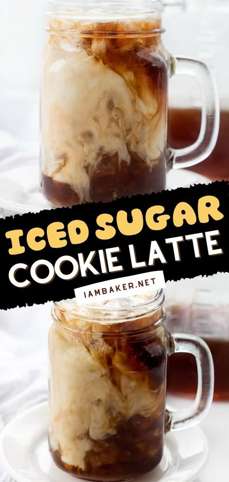 Sugar Cookie Iced Coffee, Iced Sugar Cookie Latte, Spring Coffee Drinks, Sugar Cookie Latte, Vinyl Corner, Diy Sugar Cookies, Matcha Drinks, Nonalcoholic Drinks, Coffee Lattes