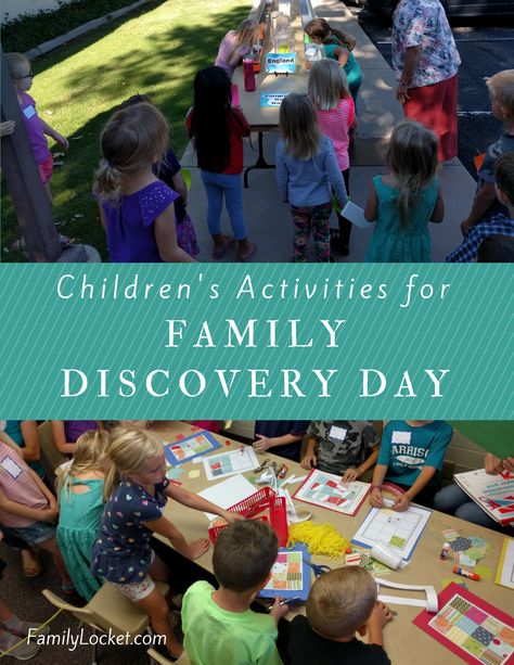 I recently helped with a neighboring stake’s Family Discovery Day. I was delighted to be contacted about it. We came up with family history ideas to keep the children busy for 3 hours while t… Family History Ideas, History Activities For Kids, Family History Activities, Family History Crafts, History Lessons For Kids, American History Timeline, Discovery Day, History Games, Family History Projects