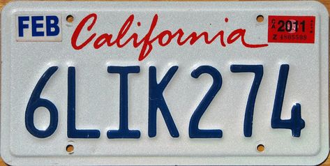 California license plate (script, 1993–) - Fonts In Use California Font, License Plate Decor, California License Plate, Cool License Plates, Wall Cutout, Plate Template, Licence Plates, License Plate Designs, California License