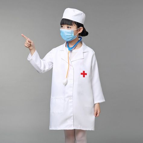 Nurse Uniform Cosplay Costume – From Tots to Big Kids Fancy Hospital, Surgeon Costume, Hospital Dress, Doctor White Coat, Nurse Cosplay, Scrubs Dress, Full Body Costumes, Girls Fancy Dress, Doctor Costume