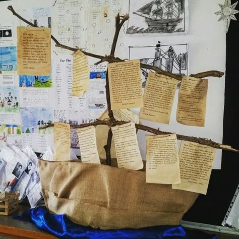 First Fleet convict diary entries. A great way to display the children's work. First Fleet Year 4, History Fair Boards, Primary History, Nz History, First Fleet, Inquiry Learning, Explorers Activities, Diary Entries, Australia History