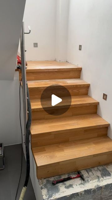 Parketarstvo Majcen on Instagram: "Because of Flooding we needed to replace the first two stairs then sand everything. Part two out soon ✅
#renovation #wood #homedesign" Sanded Stairs, Dogleg Staircase, How To Sand Stairs, Wood Stairs Non Slip, How To Change Steep Stairs, Pet Stairs For Bed Wood, Stair Steps, First Second, We Need