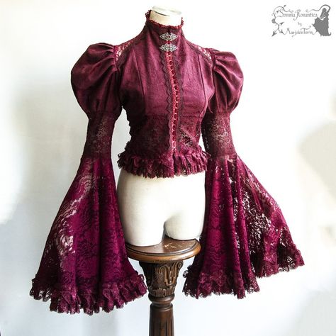 Official webshop Somnia Romantica — Somnia Romantica Emo Prom, Ankara Skirt Styles, French Outfits, French Style Clothing, Sewing Materials, Red Gothic, Black Shrug, Lace Bolero, Purple Cardigan