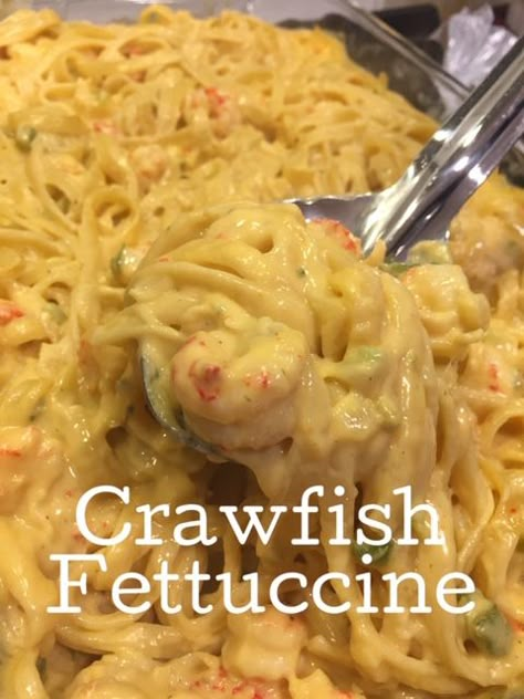 Crawfish Casserole Recipes, Crawfish Pastalaya, Crawfish Rice Recipes, Crawfish Fettuccine Recipes, Crawfish Alfredo Pasta, Crawfish Fettucine Recipe Louisiana, Crawfish Pasta Recipes, Cajun Crawfish Pasta, Crawfish Fettucine Recipe