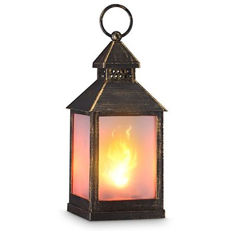 zkee 11" Vintage Style Decorative Lantern,Flame Effect LED Lantern,(Golden Brushed Black,4 Hours Timer) Indoor Lanterns Decorative,Outdoor Hanging Lantern,Decorative Candle Lanterns. For product & price info go to:  https://all4hiking.com/products/zkee-11-vintage-style-decorative-lanternflame-effect-led-lanterngolden-brushed-black4-hours-timer-indoor-lanterns-decorativeoutdoor-hanging-lanterndecorative-candle-lanterns/ Hobby Lobby Lanterns, Hand Lantern, Lantern Decor Wedding, Indoor Lanterns, Cozy Fall Bedroom, Fall Bedroom Decor, Old Candles, Lantern Candle Decor, Outdoor Hanging Lanterns