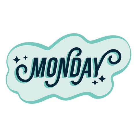 Monday Lettering, Monday Sticker, Monday Aesthetic, Notion Template For Work, Nail Quotes Funny, Happy Monday Images, Monday Design, Banner Png, Journal 2024