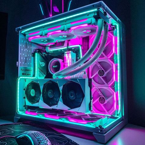 Pc Build Aesthetic, Best Pc Setup, Gaming Computer Room, Pc Building, Pc Tower, Best Gaming Setup, Gaming Pc Build, Setup Gaming, Gamer Setup