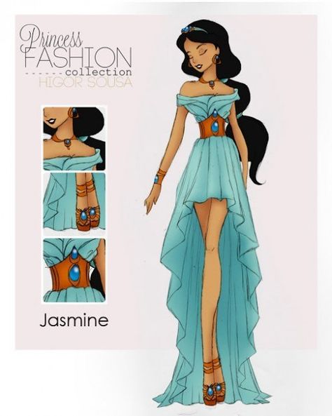 Get a Glimpse of These High Fashion Disney Princesses - Jasmine Disney Princess Jasmine, Disney Jasmine, Princess Fashion, Disney Princess Fashion, Princesa Disney, Modern Disney, Disney Aladdin, Princess Jasmine, Disney Kids