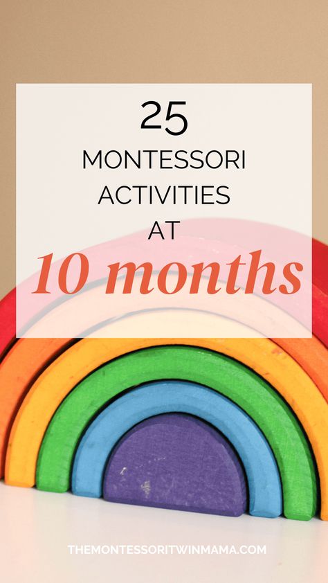 25 Montessori Toys and Activity Ideas for 10-Month-Old Baby 10 Month Old Toys, Infant Montessori Activities, 10 Month Old Baby Activities, Montessori Baby Activities, Diy Montessori Toys, Object Permanence, Wooden Objects, Baby Montessori, Pikler Triangle