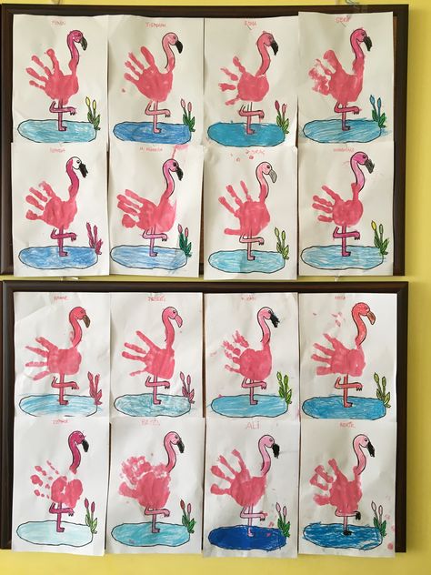 Flamingo Activities, Spring Preschool Activities, Under The Sea Crafts, Spring Activity, Spring Preschool, Classroom Art, Sea Crafts, Spring Activities, Art Classroom