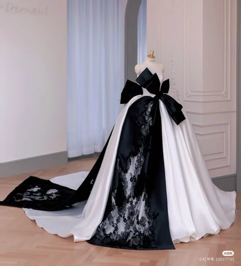 White And Black Ball Gown, Black And White Ballgown, White And Black Dress, White Ball Gowns, Ethereal Dress, Pretty Quinceanera Dresses, Gowns Dresses Elegant, Old Fashion Dresses, Royal Dresses