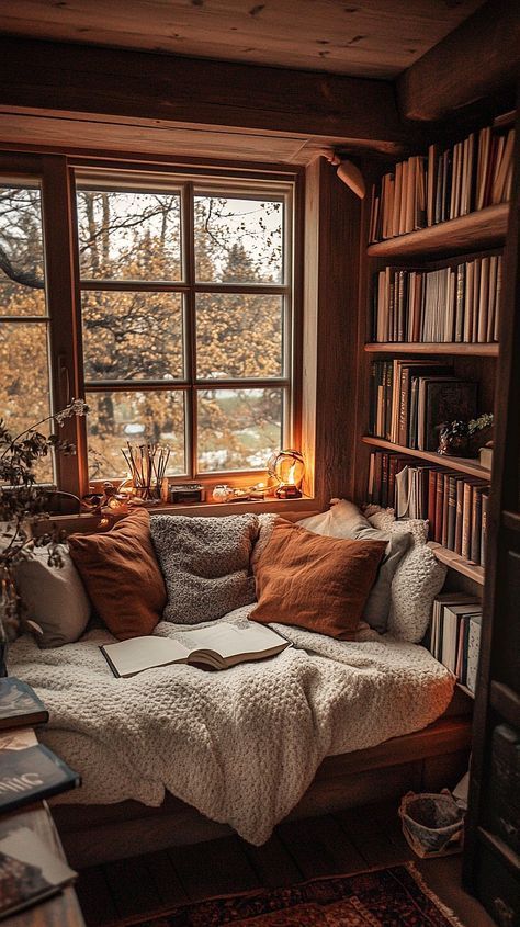 Cozy Reading Room, Cozy Home Library, Study Spaces, Earthy Living Room, Stylish Tips, Home Libraries, Law Student, Home Library, Cozy Space