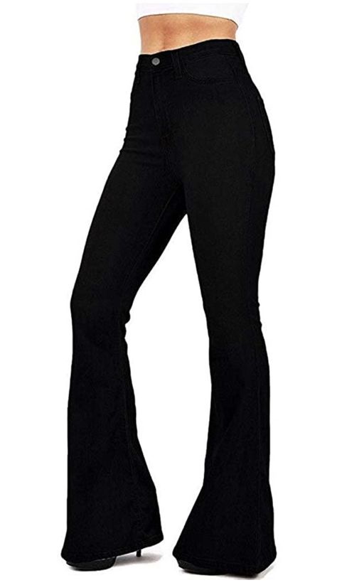 Bell Bottom Jeans Black, Bottom Jeans, Slim Denim, Boot Cut Denim, Jeans Bootcut, Type Of Pants, Bell Bottom, Denim Flares, Flared Jeans