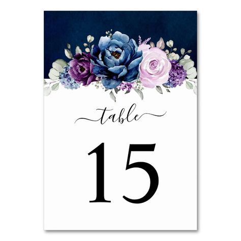 Navy Blue And Lilac Wedding Theme, Navy Blue And Lavender Wedding Decor, Light Purple And Navy Blue Wedding, Lilac And Navy Wedding, Lilac Plum And Navy Wedding, Plum Lilac And Navy Wedding Decor, Purple And Blue Flowers Wedding Centerpieces, Purple Table Settings, Purple Wedding Tables