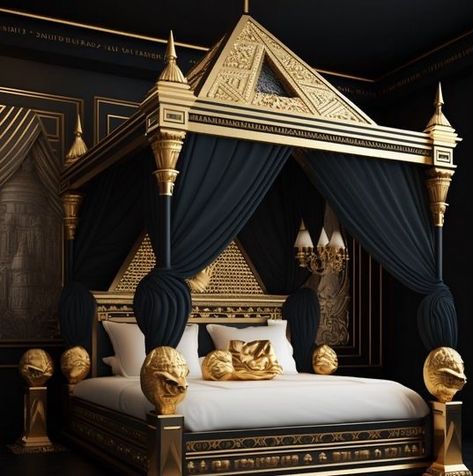 Royal Luxury Bedroom Design, Egyptian Bedroom, Color Trends 2024, Deck Furniture Layout, Baddie Apartment, Cabinet Trends, Baddie Apartment Ideas, Cottagecore Living, Luxury Mansions Interior