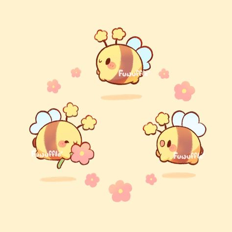 Fairy Bees! 🐝 These sweet lil friends hope you have a bee-autiful day! 🌸 ✨ #fuwuffle #bee #cute #cuteartwork #cuteartstyle #cutebeeart #cutebees #cottagecore #cutestickers #cuteartist #cutedrawing #pun #doodle #fairycore Bees In Love Drawing, Yellow Animal Drawing, Cute Bees Drawings, Cute Doodles For Friends, Cute Bee Doodle, Ladybug Cute Drawing, Desenhos Cute, Goldfish Doodle, Cottagecore Doodles