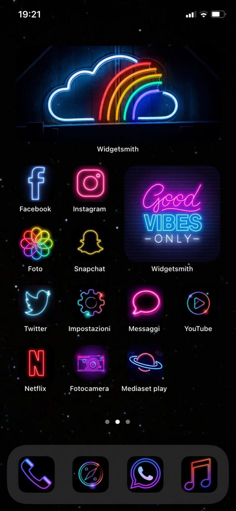 Neon Iphone Layout, Neon Iphone Aesthetic, Neon Homescreen Ideas, Black Iphone Layout, Android Organization, Iphone Themes, Iphone Wallpaper Lights, Screen Aesthetic, Wallpaper Ios