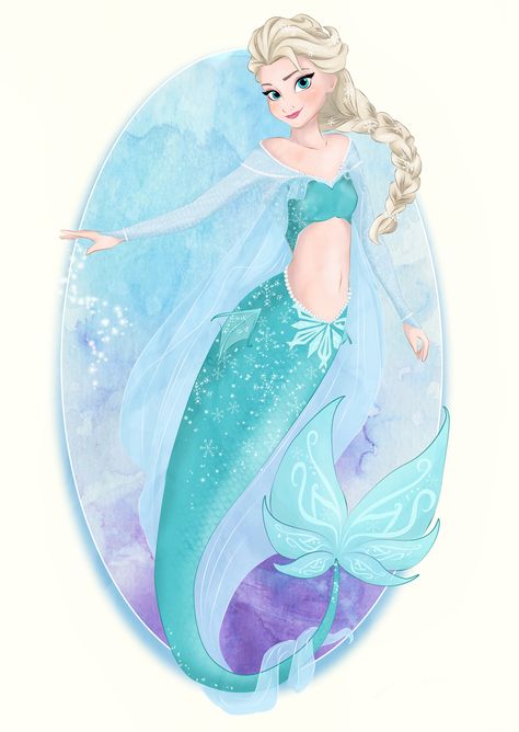 Elsa (Frozen) https://www.youtube.com/watch?v=Zpxo-b5luCE Elsa Mermaid, Frozen Mermaid, Anime Elsa Frozen, Disney Princesses As Mermaids, Elsa Dress Fanart, Mersisters The Little Mermaid, Disney Frozen Elsa Art, Disney Princess Elsa, Fantasy Mermaids