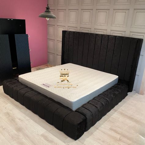 🌟 The Eden Ambassador Bed Frame | Black crushed velvet 🌟 Indulge in pure luxury with the Eden Ambassador Bed Frame, featuring a full panel headboard and a chunky panel footboard that exudes elegance and sophistication. Crafted with over 35 panel surroundings, this stunning bed is truly a work of art! 🛏️✨ Handmade in the UK, the 54" high headboard in plush black velvet adds a touch of glamour to any bedroom. Plus, you can choose the ottoman divan gas lift storage for practicality without com... Ambassador Bed, Black Velvet Bed, Bed Frame Black, Bed Black, The Eden, Velvet Bed, Panel Headboard, Black Bedding, Bed Frames