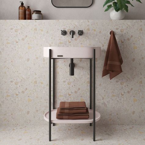 Concretti Designs on Instagram: “The Manhattan Console. ⁠ ⁠ Such a versatile piece to transform any simple washroom, no matter the size, into your personal oasis.⁠ ⁠…” Concrete Vessel Sink, Bucket Sink, Powder Room Sink, Concrete Tray, Freestanding Vanity, Concrete Sink, Vanity Faucet, Pedestal Sink, Bathtub Accessories