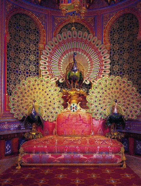 Peacock Throne, Linderhof Palace, Peacock Room, Indian Architecture, Bohemian Home, Peacocks, Kiosk, Bavaria, Bohemian Decor