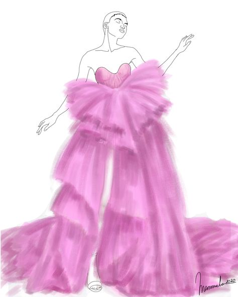 How To Draw Tulle Skirt, Tulle Drawing, Rendering Techniques, Fabric Drawing, Ralph Russo, Ralph And Russo, Tulle Fabric, Fashion Sketches, Fashion Drawing