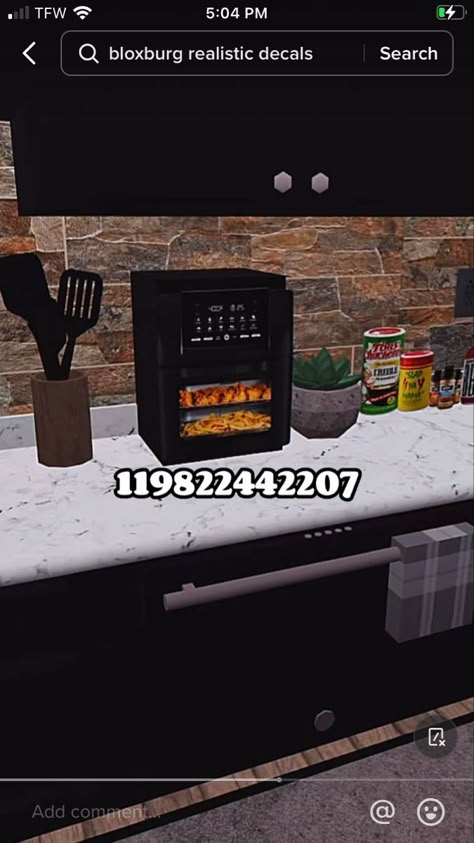 Channel Codes For Bloxburg, Bloxburg Device Codes, Bloxburg Airfryer, Angel Number Bloxburg Decal Codes, Bloxburg Kitchen Ideas Black People, Bloxburg Custom Fridge, Bloxburg Screen Decal Codes, Fridge Codes Bloxburg, Computer Screen Decal Bloxburg