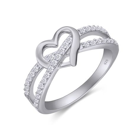 PRICES MAY VARY. Jewelry has the power to be this one little thing that can make you feel Unique, You?re going to love this Fabulous Round Cut White Cubic Zirconia Infinity Heart Promise Ring In 14k White Gold Over Sterling Silver Ring Size-4 . Absolutely a great gift to express your love for your mother, girlfriend, fiancee, wife, valentine, family or just a friend,etc. Great gifts on Mother 's Day, Wedding, Anniversary day, Valentine's Day or Christmas Day Cheap Promise Rings For Teens, Promise Rings Silver Heart, Pretty Promise Rings, Silver Promise Rings For Her, Promise Rings Silver, Silver Rings Women, Ring For Girlfriend, Cute Promise Rings, Modest Casual