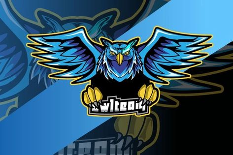 Owl Person, Owl Mascot, Gaming Mascot Logo, Eagle Mascot, Logo Character, Team Badge, Sports Logo Design, Esports Logo, Game Logo Design