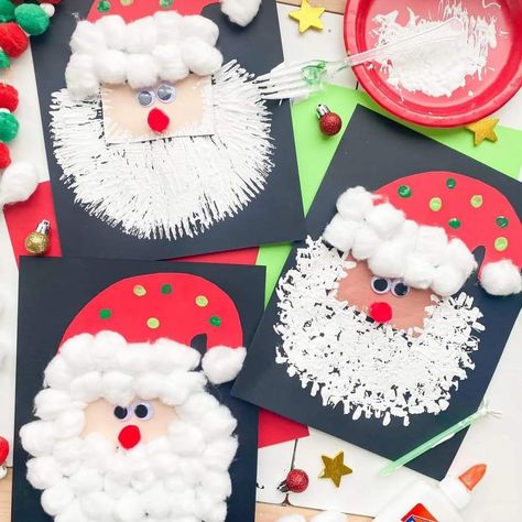 Diy Christmas Activities, News Years Crafts For Kids, Baby Christmas Crafts, Christmas Art For Kids, Easy Toddler Crafts, K Crafts, Toddler Art Projects, Santa Crafts, Christmas Crafts For Kids To Make