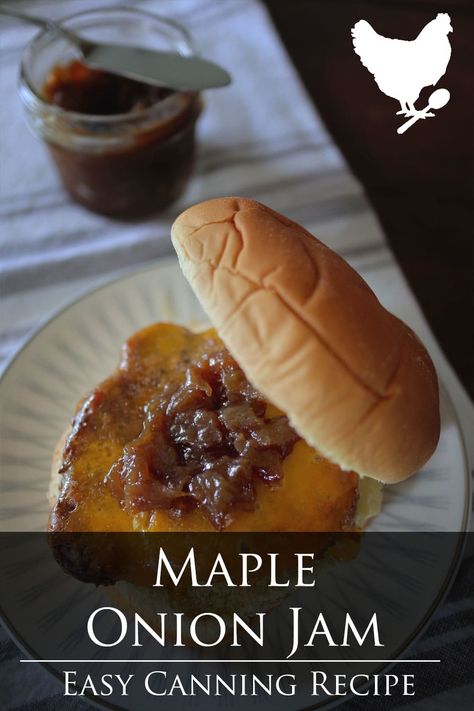 Maple Onion Jam Recipe, Canning Carmelized Onions Water Bath, Canning Sauces Water Bath, Canning Onion Jam, Canning Onions Water Bath, Onion Canning Recipes, Onion Jam Recipe Canning, Maple Bacon Onion Jam Recipe, Maple Onion Jam