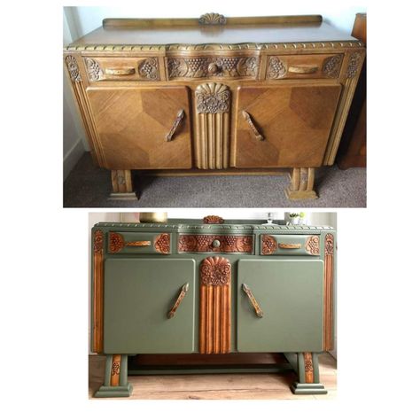 Art Deco Buffet Makeover, Vibrant Furniture, Art Deco Buffet, Urban Furniture Design, Armoire Makeover, Artistic Furniture, Dream Furniture, Diy Furniture Renovation, Art Deco Pattern