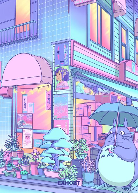 Future City Illustration, Pastel Vaporwave Aesthetic, Neon Phone Wallpapers, Japanese Futurism, Pastel Vaporwave, Lofi Vibes, Colorful Digital Art, Vaporwave Wallpaper, Vaporwave Art