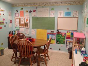 Homeschool Layout, Homeschool Classroom Ideas, Teaching Area, Homeschool Area, Focus Walls, Homeschool Room Organization, Schoolhouse Rock, Homeschooling Preschool, Classroom Tour