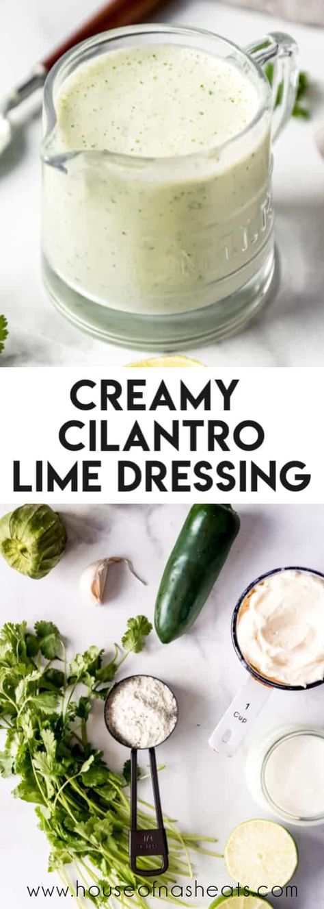 This Creamy Cilantro Lime Dressing is packed with bright, fresh flavor and jalapeno and tomatillos for a bold, tangy taste with a little kick. quick Use it on anything from salads and veggies to burritos and quesadillas! #creamy #cilantrolime #dressing #salad #dip #veggies #cilantro #jalapeno #caferio #costavida #easy #homemade #best Cilantro Jalapeno Dressing, Cilantro Lime Dressing Recipe, Creamy Cilantro Lime Dressing, Salad Dip, Dressing Salad, Sweet Pork, Cilantro Lime Dressing, Sauce Pasta, Cilantro Lime Rice