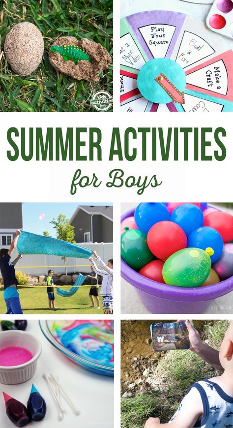 Summer Activities For Boys 6-8, Summer Activities For Boys 8-10, Boy Summer Activities, Summer Activities For Kids 6-8, Activities For Boys 8-10, Boys Activities, Boy Activities, Summer Boredom Busters, Summer Boredom