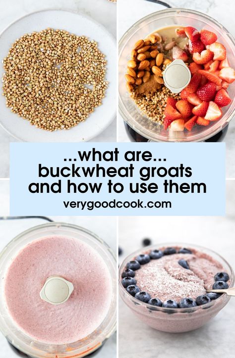 Change up your breakfast routine with this delicious, raw buckwheat groats porridge. It's a super quick recipe made by soaking buckwheat groats and almonds overnight, and finishing in a food processor with strawberries, tahini, and cinnamon. Top with your favorite fruit. Raw Buckwheat Porridge, Whole Buckwheat Recipes, Russian Buckwheat Recipes, Raw Buckwheat Recipes, Buckwheat Porridge Recipes, Overnight Buckwheat Groats, Buckwheat Breakfast Recipes, Overnight Groats, Buckwheat Porridge Breakfast