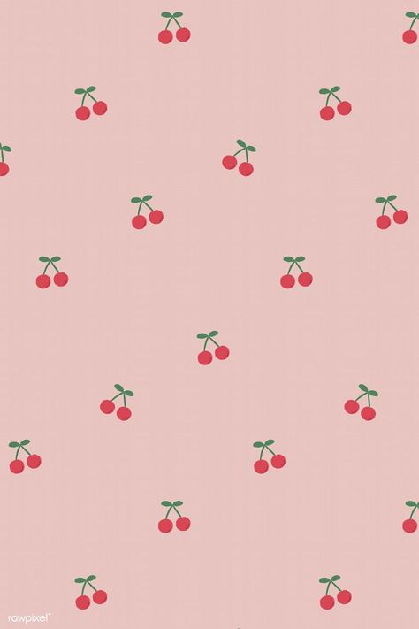 Red hand drawn cherry seamless pattern on pink social template vector | premium image by… | Fruit wallpaper, Aesthetic iphone wallpaper, Iphone background wallpaper Pink Background, Aesthetic Wallpaper, Ipad, Cherry, I Hope, Wallpapers, Pink