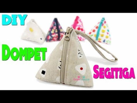 (270) Cara membuat Dompet cantik berbentuk Segitiga! Bisa dijadikan celengan agar anak bisa menabung - YouTube Dompet Koin Diy, Tips Menjahit, Coin Purse Tutorial, Cute Coin Purse, Purse Tutorial, Box Pouch, Patchwork Fabric, Bags Tutorial, Tutorial Video