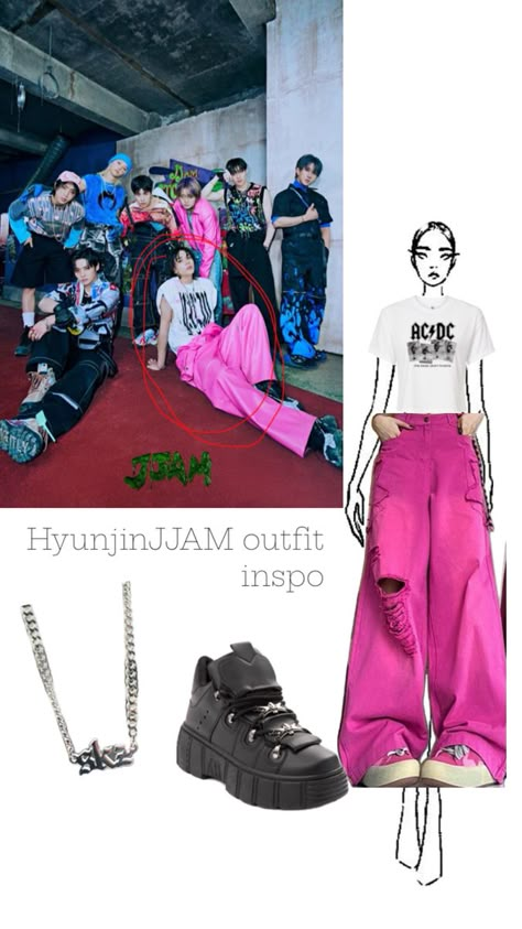 Skz Inspired Outfit, Skz Outfits Inspired, Stray Kids Outfit Ideas, Concert Style Outfits, Kids Concert Outfit Ideas, Stray Kids Concert Outfit Ideas, Hyunjin Outfit, Skz Concert Outfit Ideas, Kpop Concert Fits