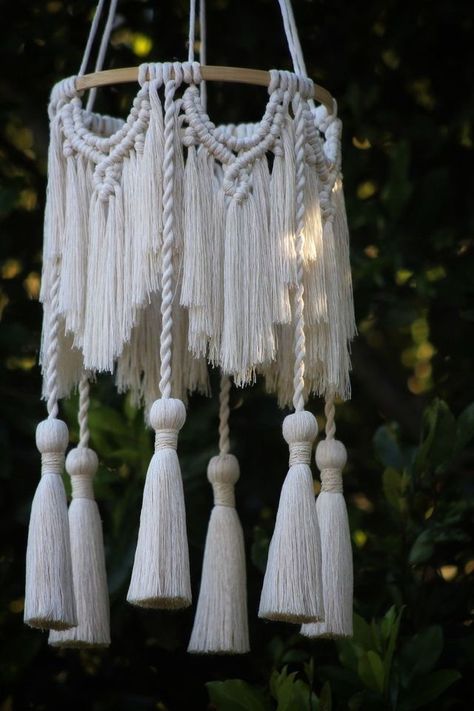 Macrame Mobile, فن النسيج, Macrame Nursery, Simpul Makrame, Koti Diy, Art Macramé, Pola Macrame, Hantverk Diy, Nursery Boho