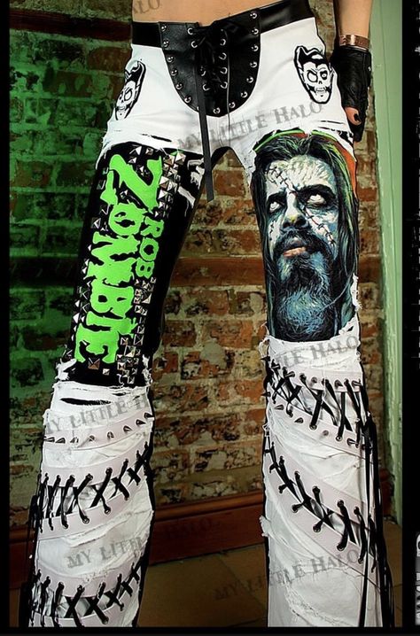 Rob Zombie Concert, Metal Concert Outfit, Heavy Metal Clothing, Zombie Clothes, Industrial Fashion, Rocker Fashion, Punk Fashion Diy, Jean Ideas, Rave Outfits Edc